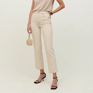Reformation Cowboy High Rise Straight Jeans in Almond